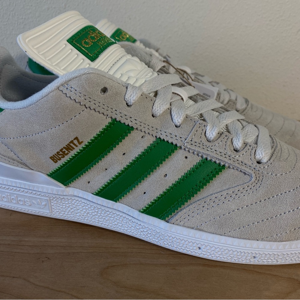 Adidas Busenitz Grey Suede Green Skateboarding Shoe - Size 9 - Picture 3 of 12